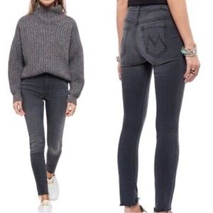 MOTHER High Waisted Looker Ankle Fray In Dancing In The Moonlight Tie Dye